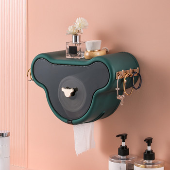 Кутия за тоалетни кърпички Държач за тоалетна хартия Контейнер Стенен органайзер за съхранение на кърпа Аксесоари за баня