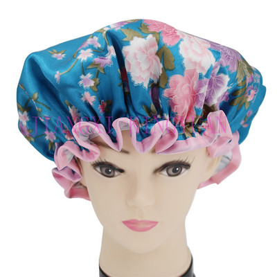 Visokokvalitetne poliesterske satenske dvoslojne kape za tuširanje za žene koje se mogu ponovno koristiti, 26 dostupnih artikala