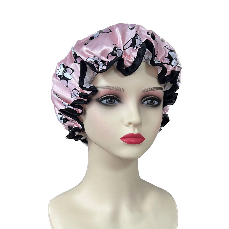 Visokokvalitetne poliesterske satenske dvoslojne kape za tuširanje za žene koje se mogu ponovno koristiti, 26 dostupnih artikala