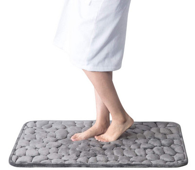 Bruģakmens reljefs vannas istabas paklājiņš Neslīdoši paklāji izlietnē Vannas sānu grīda Paklājs dušas istabas kājslauķis Memory Foam Pad