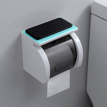 GESEW Водоустойчив диспенсър за ролна хартия Неплъзгаща се маса за съхранение Кутия за тоалетни кърпички Преносим държач за тоалетна хартия Аксесоари за баня