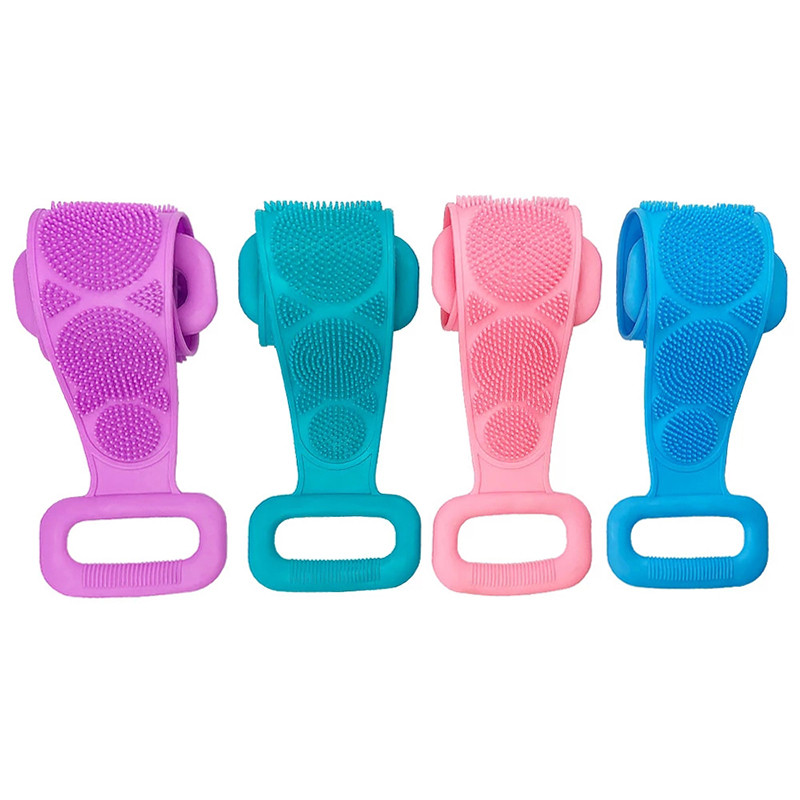 LMC Body Sponge Silikona Brush Skrubis Ķermeņa pīlings Vannas duša Atpakaļ Brush Vannas skrubis Clean Tool Traipu noņemšanas Vannas josta