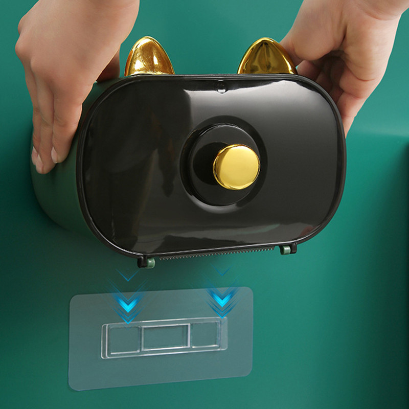 Tualetes papīra turētājs Ūdensnecaurlaidīgs papīra turētājs Sienā stiprināms salvešu turētājs salvešu dozatora daudzfunkcionāla uzglabāšanas kaste