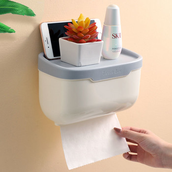 Поставка за кутии за тоалетни кърпички Държач за кърпички Тоалетна стена за баня Непробиваем водоустойчив държач за ролка тишу хартия за спалня