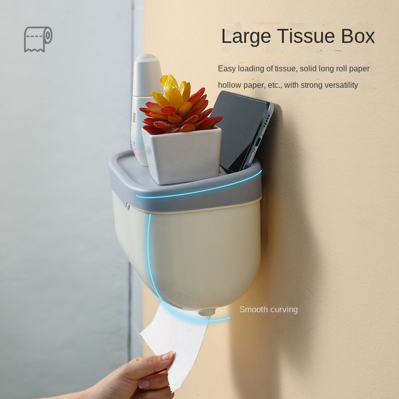 Tualetes salvešu kastes statīvs salvešu turētājs tualetes sienas vannas istabai bez perforatora ūdensnecaurlaidīgs salvešu papīra rullīšu papīra turētājs guļamistabai