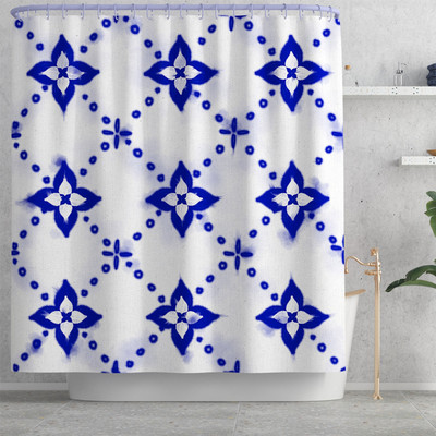 Prostirka za kupaonicu i set vodootpornih zavjesa za tuširanje Kupaonski tepih s ispisom cvijeća Microsoft WC prostirka Set protivkliznih podnih tepiha