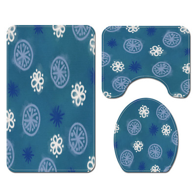 Prostirka za kupaonicu i set vodootpornih zavjesa za tuširanje Kupaonski tepih s ispisom cvijeća Microsoft WC prostirka Set protivkliznih podnih tepiha