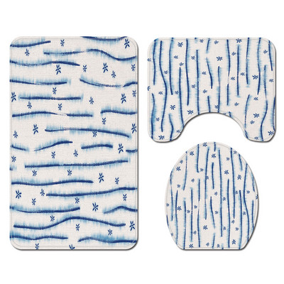 Prostirka za kupaonicu i set vodootpornih zavjesa za tuširanje Kupaonski tepih s ispisom cvijeća Microsoft WC prostirka Set protivkliznih podnih tepiha