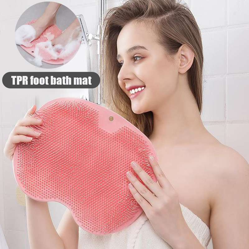 TPR dušas muguras masāžas skrāpis tīrīšanas birste pēdu mazgāšanas paklājs Daudzfunkcionāls ķermeņa skruberis sienu paklājiņš pēdu ķermeņa peldēšanas rīks