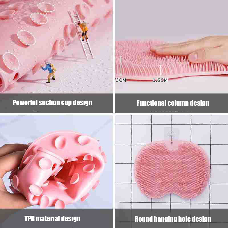 TPR dušas muguras masāžas skrāpis tīrīšanas birste pēdu mazgāšanas paklājs Daudzfunkcionāls ķermeņa skruberis sienu paklājiņš pēdu ķermeņa peldēšanas rīks