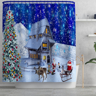 Karikatūra Moderns Ziemassvētku vannas paklājs Vannas istabas paklāju paklāju komplekts Ziemassvētku mājas dekors Tualetes sēdekļa pārklājs Paklājiņš Vannas istabas paklājs