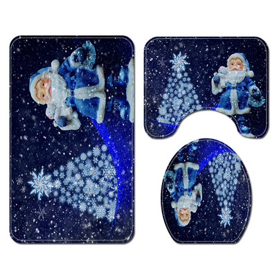 Karikatūra Moderns Ziemassvētku vannas paklājs Vannas istabas paklāju paklāju komplekts Ziemassvētku mājas dekors Tualetes sēdekļa pārklājs Paklājiņš Vannas istabas paklājs