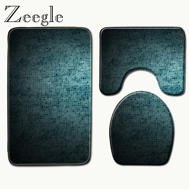 Zeegle Kupaonski set tepiha Set protiv klizanja Tepih Ljubičaste prostirke Pedestal Tepih Navlaka za WC sjedalo Tepih Periva podna prostirka za kadu