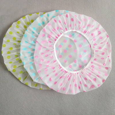 Vannas istabas dušas ūdensnecaurlaidīgs vāciņš Bieza elastīga vannas cepure Vannas cepure sievietēm Frizētava Vannas istabas piederumi Sieviešu dušas cepures