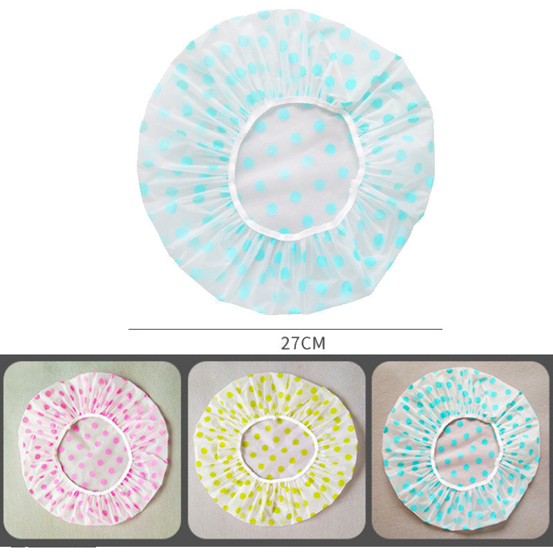 Vannas istabas dušas ūdensnecaurlaidīgs vāciņš Bieza elastīga vannas cepure Vannas cepure sievietēm Frizētava Vannas istabas piederumi Sieviešu dušas cepures