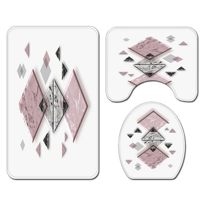 3D-printimine Vannitoa vaipvaip Vannimatt ja dušikardina komplekt Imav U-kujuline WC-vaip Libisemisvastane jalamatt WC-matt