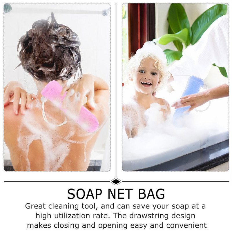 Soappouch Mesh Saver Net putojošs burbuļu pīlings dušas turētājs putu aukliņas tīrīšanas veidošanas tīkls skruberis