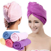 Kangas rätik kuivadele juustele Vannirätik Mikrofiibrist Kiirelt Kuivatav Turban Super Absorbent Naiste Juuksemütsi ümbris Nööbi paksendamiseks