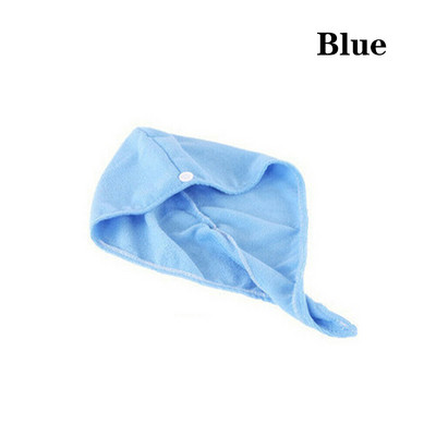 Kangas rätik kuivadele juustele Vannirätik Mikrofiibrist Kiirelt Kuivatav Turban Super Absorbent Naiste Juuksemütsi ümbris Nööbi paksendamiseks
