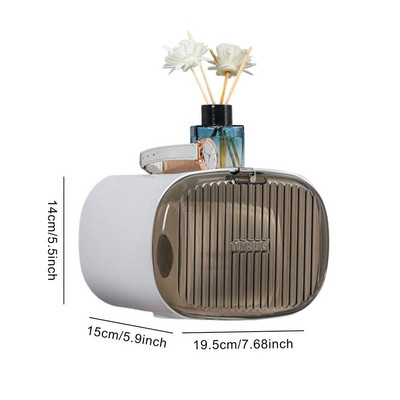 Pie sienas stiprināma vannas istabas audu glabāšanas kaste Bez perforatora tualetes papīra turētāja kaste Universāli ūdensizturīgi rullīšu papīra organizatora plaukti