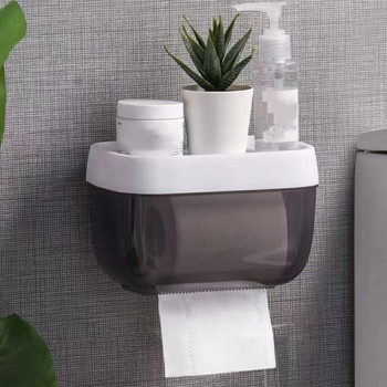 Κουτί πετσέτας τουαλέτας χωρίς τρύπες Αδιάβροχη αποθήκευση Σαλόνι Κουζίνα Ρολό Χάρτινο Κουτί χαρτί υγείας Ράφι Αξεσουάρ τουαλέτας