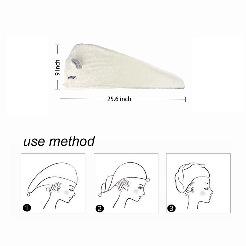 Sieviešu matu žāvēšanas cepure Ātri žūstoši matu dvieļu vāciņš cepure vannas cepure Mikrošķiedras cietā dvieļu vāciņš Super Absorption turbāns matu žāvēšanai