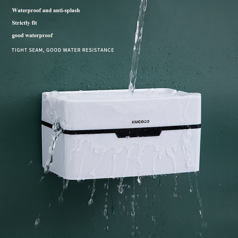 Držač toaletnog papira Stalak za kutiju za toaletni papir bez probijanja Vodootporna kreativna kutija Vodootporan i otporan na vlagu Otvoreni poklopac