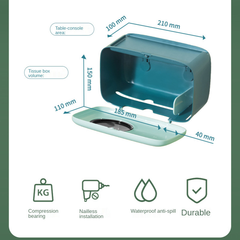 Višenamjenska kutija za maramice Držač za WC školjku Držač za toaletni papir za kućanstvo Zidni kupaonski dodaci WC pribor
