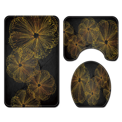 Ljetni stil Zeleni bambusov uzorak Set prostirki za kupaonicu i zavjesa za tuširanje Set prostirki za kupaonske tepihe WC prostirke Kupaonske prostirke za noge