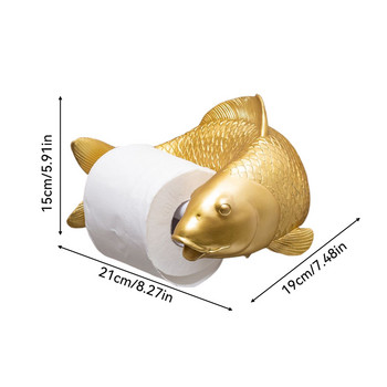 Държач за тоалетна хартия от смола Стенен монтиран във формата на риба Симпатична закачалка за домашни кърпички Скоба Аксесоари