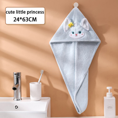 Coral Velvet Dry Hair Cap Cartoon Model Water Absorption Ātri žūstoša vannas vāciņa mazgāšana Sieviešu šalle sausiem matiem
