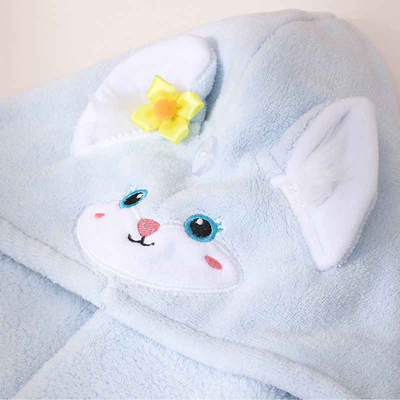 Coral Velvet Dry Hair Cap Cartoon Model Water Absorption Ātri žūstoša vannas vāciņa mazgāšana Sieviešu šalle sausiem matiem