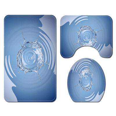 Zeegle neslīdošs vannas paklājiņš un ūdensnecaurlaidīgs dušas Curtian komplekts Blcak 3D drukāšanai vannas istabas paklāja paklājs, absorbējošs pēdu paklājs U-veida paklājs