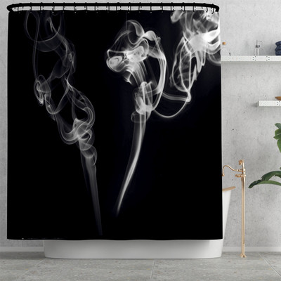 Zeegle neslīdošs vannas paklājiņš un ūdensnecaurlaidīgs dušas Curtian komplekts Blcak 3D drukāšanai vannas istabas paklāja paklājs, absorbējošs pēdu paklājs U-veida paklājs