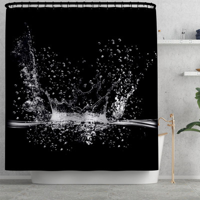 Zeegle neslīdošs vannas paklājiņš un ūdensnecaurlaidīgs dušas Curtian komplekts Blcak 3D drukāšanai vannas istabas paklāja paklājs, absorbējošs pēdu paklājs U-veida paklājs