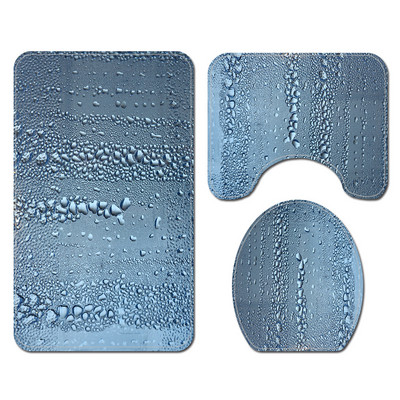 Zeegle neslīdošs vannas paklājiņš un ūdensnecaurlaidīgs dušas Curtian komplekts Blcak 3D drukāšanai vannas istabas paklāja paklājs, absorbējošs pēdu paklājs U-veida paklājs