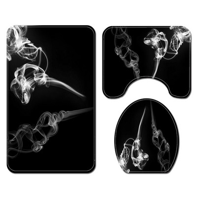 Zeegle neslīdošs vannas paklājiņš un ūdensnecaurlaidīgs dušas Curtian komplekts Blcak 3D drukāšanai vannas istabas paklāja paklājs, absorbējošs pēdu paklājs U-veida paklājs