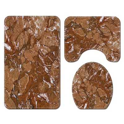 Zavjesa za tuširanje sa šarenim prugama i set flanelskih prostirki za kupaonicu Tepih od memorijske pjene WC Tepih Neklizajuća prostirka za noge Tepih u obliku slova U