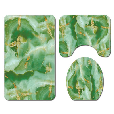 Zavjesa za tuširanje sa šarenim prugama i set flanelskih prostirki za kupaonicu Tepih od memorijske pjene WC Tepih Neklizajuća prostirka za noge Tepih u obliku slova U