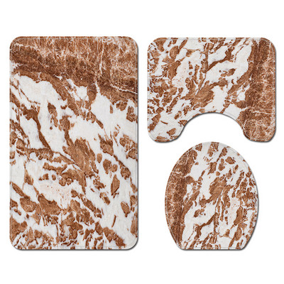 Zavjesa za tuširanje sa šarenim prugama i set flanelskih prostirki za kupaonicu Tepih od memorijske pjene WC Tepih Neklizajuća prostirka za noge Tepih u obliku slova U