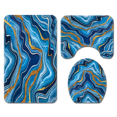 Mājas apdare Vannas istabas paklājs Paklājs Mazgājams vannas paklājiņš Poliestera dušas aizkaru komplekts Absorbējošs Tualetes Paklājiņš Pretslīdošs grīdas paklājs