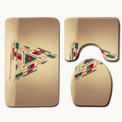 Zeegle 3PCS vannas istabas paklājiņu komplekti Neslīdoši grīdas paklāji Vannas istabas paklājs tualetes paklājs un vannas paklāji absorbējoši dušas istabas paklāji pēdām