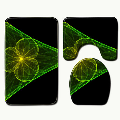 Zeegle 3PCS vannas istabas paklājiņu komplekti Neslīdoši grīdas paklāji Vannas istabas paklājs tualetes paklājs un vannas paklāji absorbējoši dušas istabas paklāji pēdām