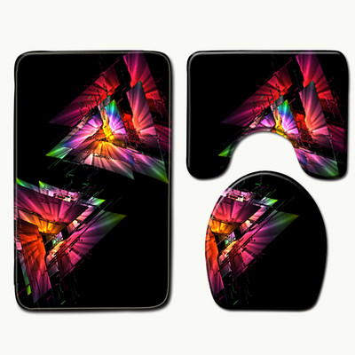 Zeegle 3PCS vannas istabas paklājiņu komplekti Neslīdoši grīdas paklāji Vannas istabas paklājs tualetes paklājs un vannas paklāji absorbējoši dušas istabas paklāji pēdām