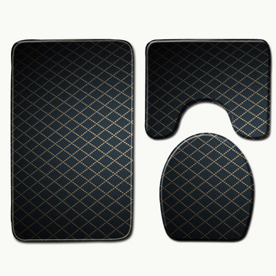 Zeegle 3PCS vannas istabas paklājiņu komplekti Neslīdoši grīdas paklāji Vannas istabas paklājs tualetes paklājs un vannas paklāji absorbējoši dušas istabas paklāji pēdām