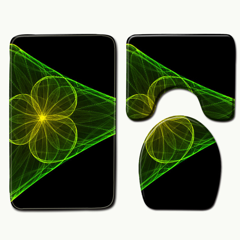 Zeegle 3PCS vannas istabas paklājiņu komplekti Neslīdoši grīdas paklāji Vannas istabas paklājs tualetes paklājs un vannas paklāji absorbējoši dušas istabas paklāji pēdām