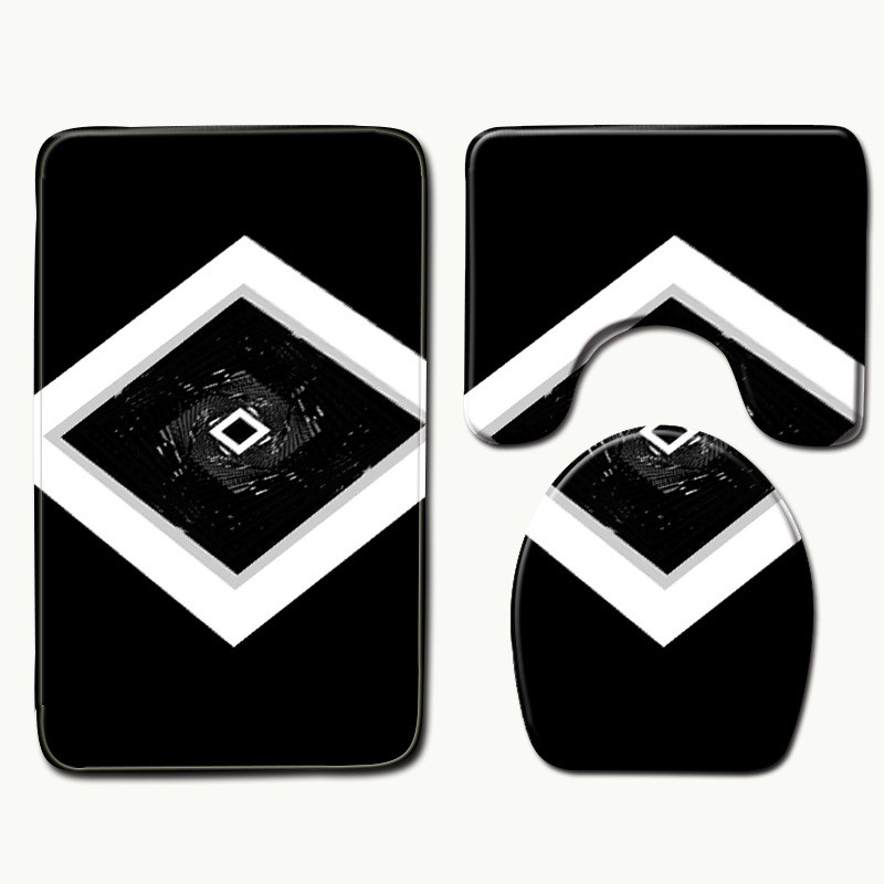 Zeegle 3PCS vannas istabas paklājiņu komplekti Neslīdoši grīdas paklāji Vannas istabas paklājs tualetes paklājs un vannas paklāji absorbējoši dušas istabas paklāji pēdām