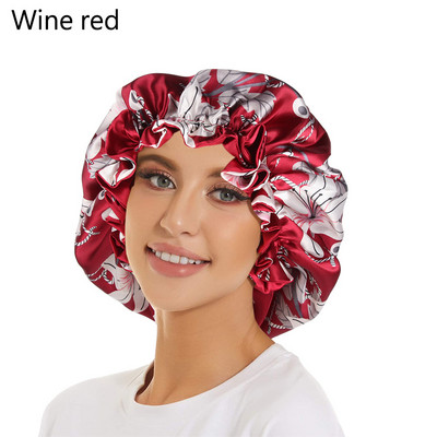 Sieviešu zīda pārsegi grozāmi elastīgi divslāņu īpaši lieli satīna guļamvāciņi, grozāmi dušas cepures