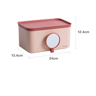 Vannas istabas tualetes papīra turētājs Daudzfunkcionāla ūdensnecaurlaidīga sanitārā papīra kaste Mājsaimniecības sienas tualetes glabāšanas kaste ar spoguli