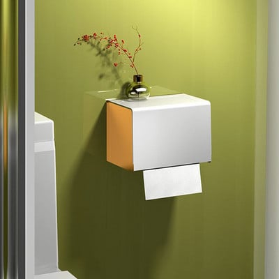 WHYY Space Αλουμινένιο Tissue Box Flip Wall Mount Platinum Roll Χαρτί κουτί αποθήκευσης για Οργάνωση οικιακού μπάνιου Αξεσουάρ ραφιών